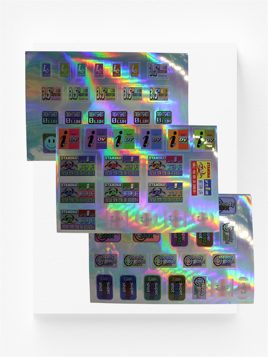 Handycam stickers pack (3-pack) holographic edition for dv camcorders by invizworldwide